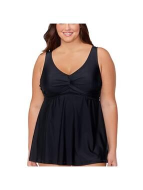 Raisins Women's Tranquilo Solid Lucia Plus Size Swim Dress